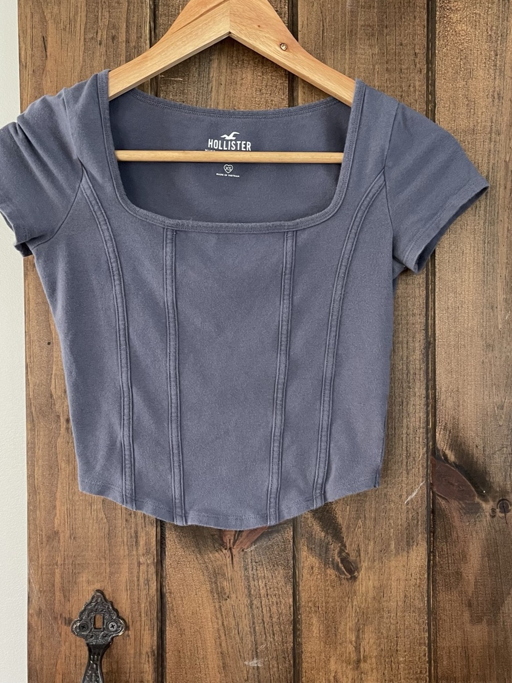 Hollister Must Have Collection Square Neck Corset Seamed Babydoll Fit Tee XS
